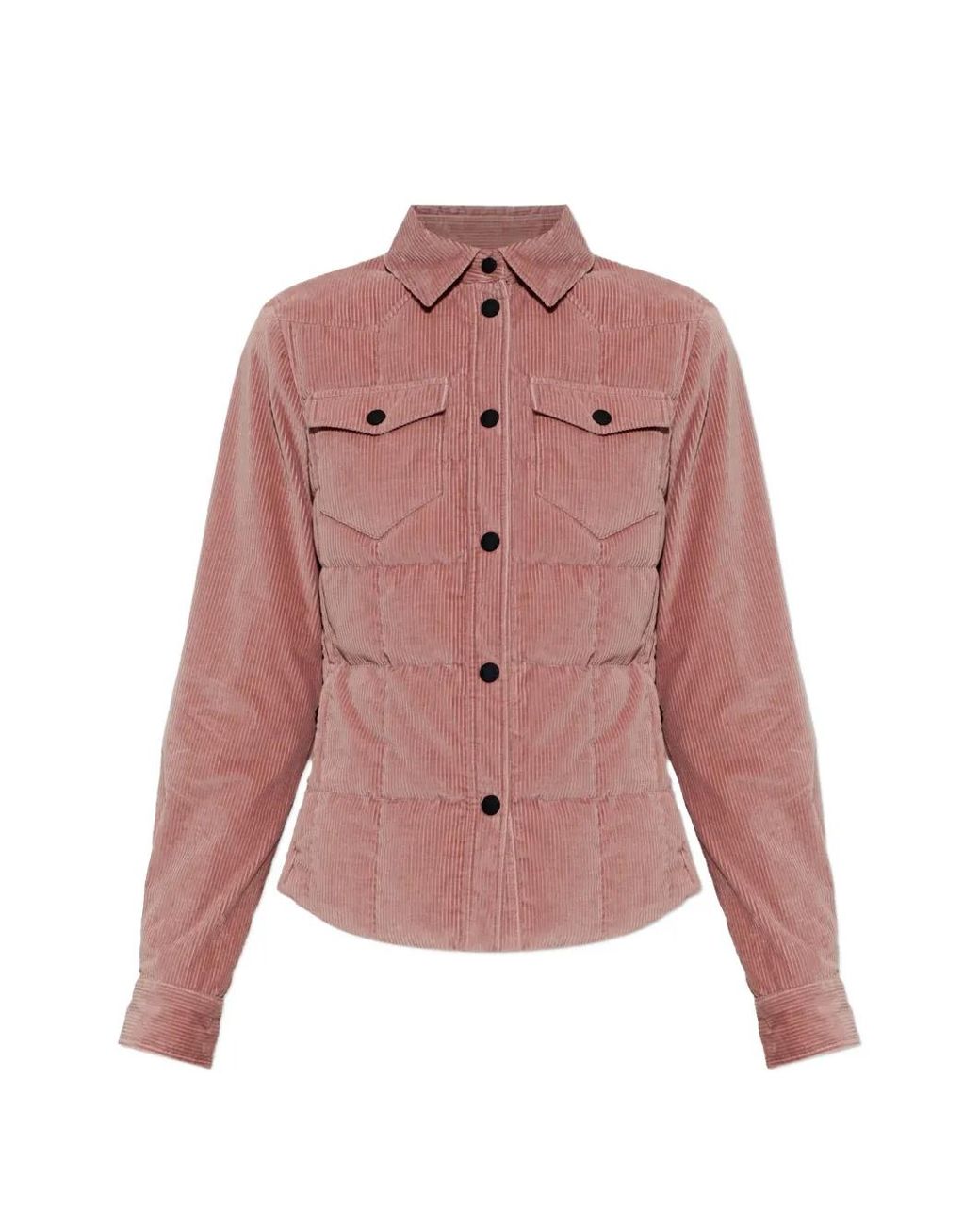 Moncler Pink Nangy Corduroy-Quilted Puffer Jacket