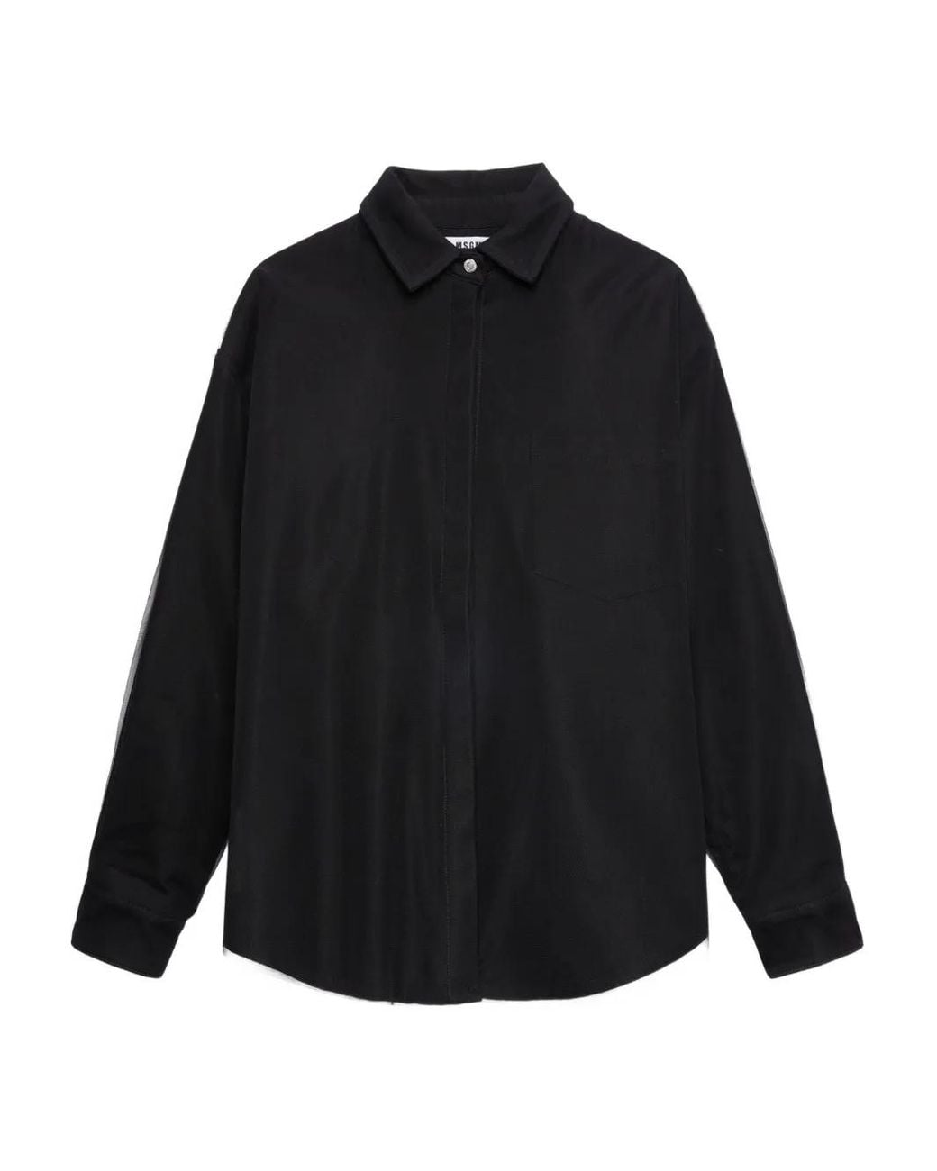 MSGM Black Long-Sleeve Shirt