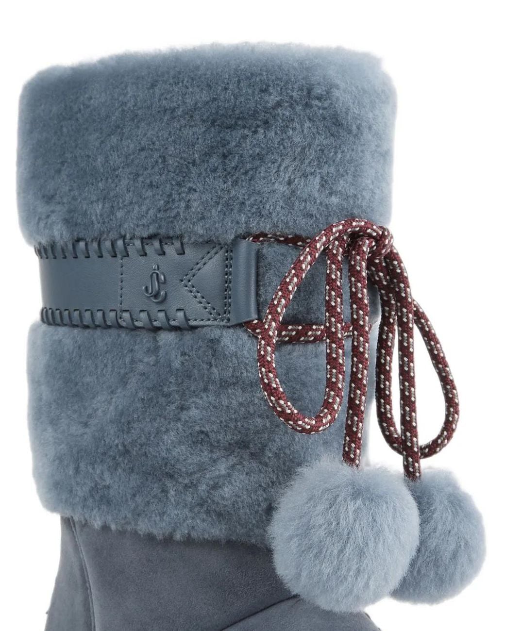 Jimmy Choo Blue Cobi Shearling-Trim Boots
