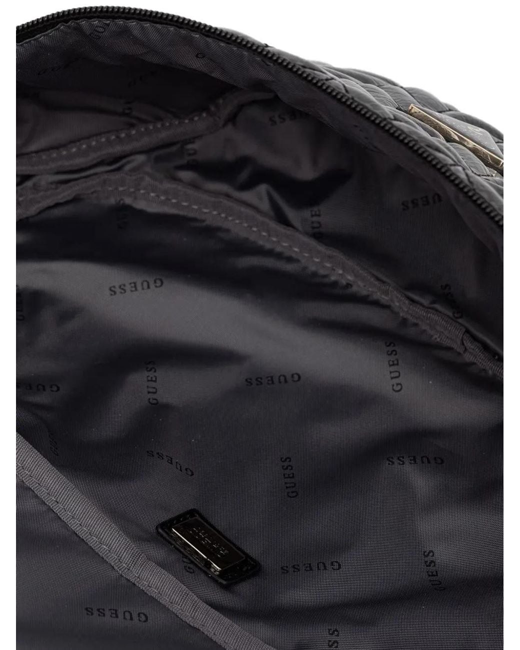 Guess Black Quilted Chevron Belt Bag