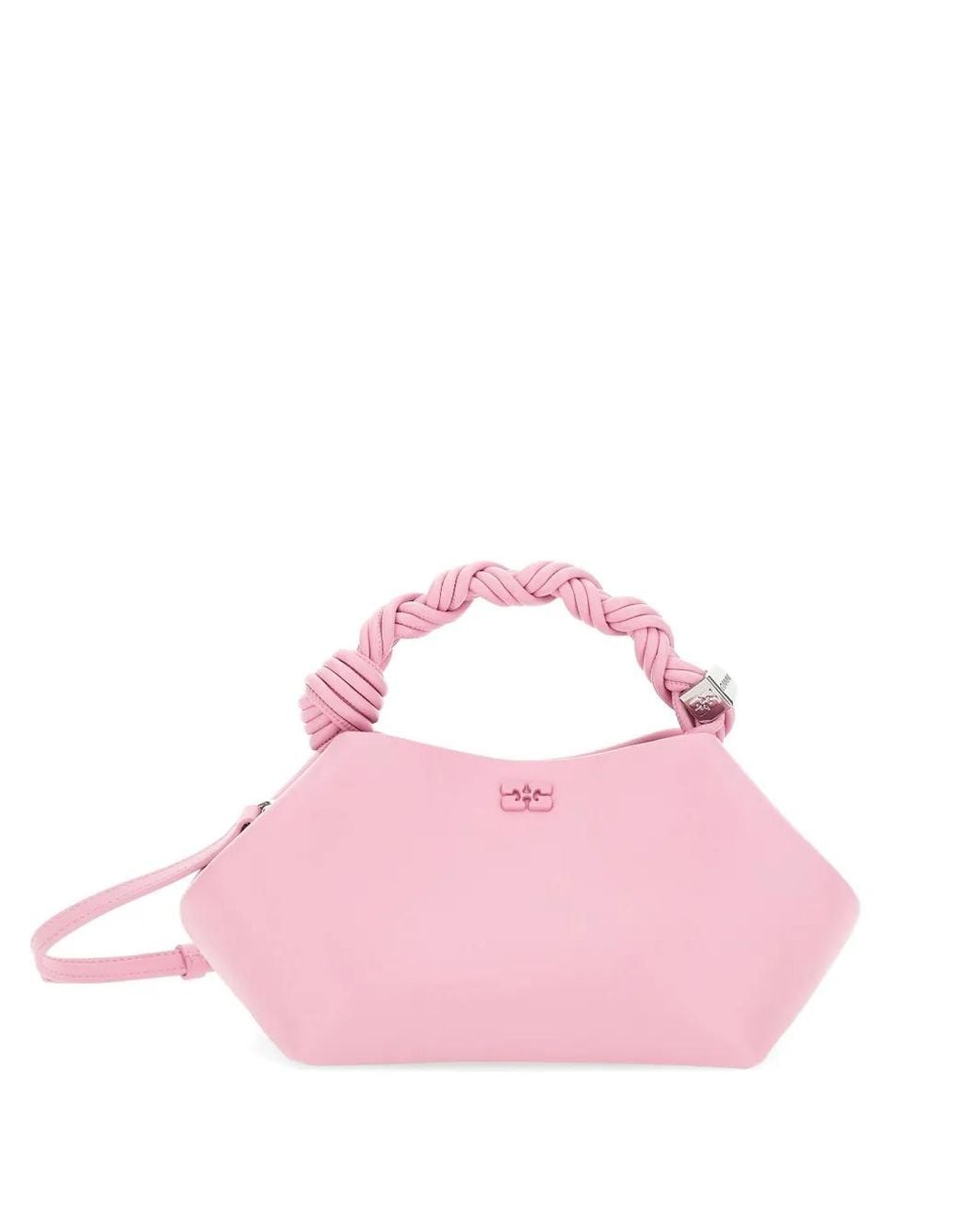 Ganni Pink Bou Woven-Handle Shoulder Bag