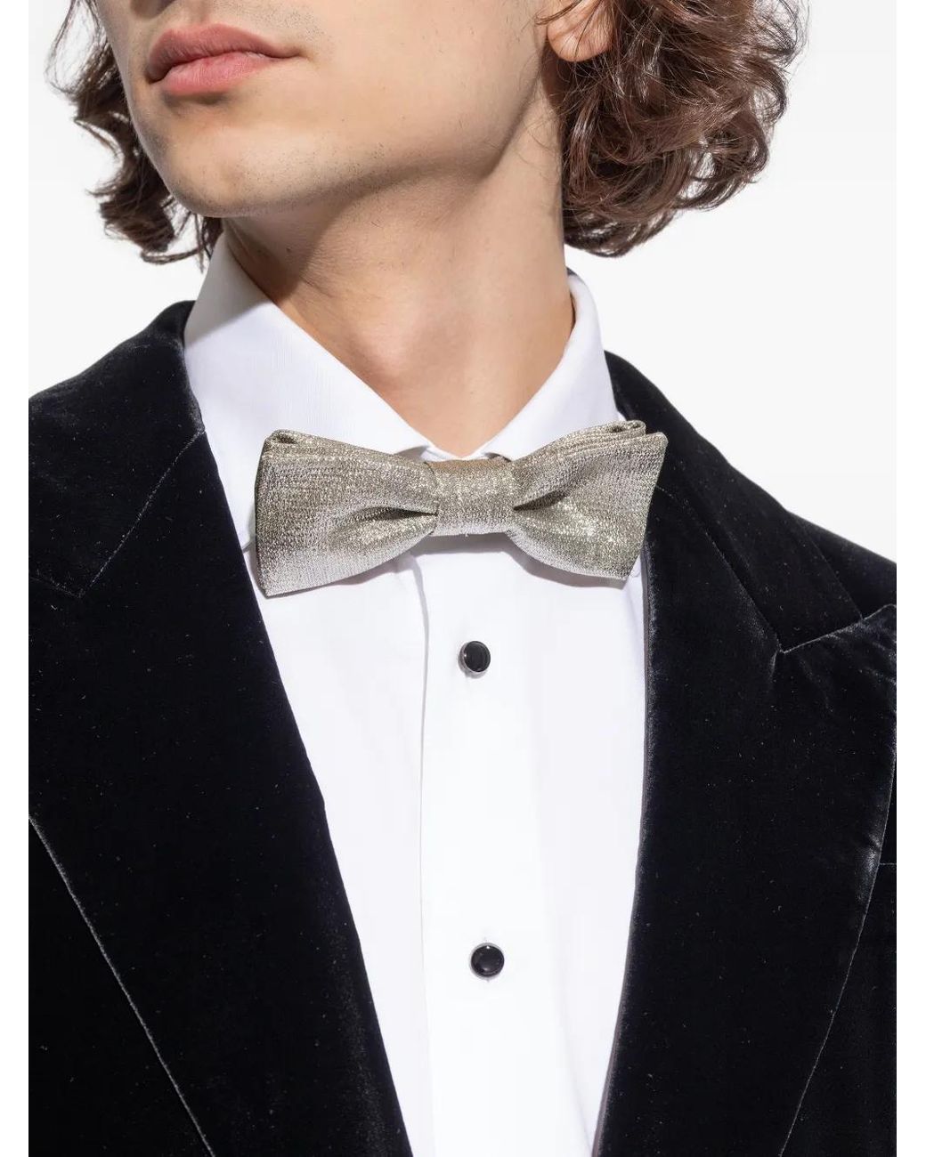 Pajarita De Mezcla De Viscosa Metalizada Versace de hombre de color Gray