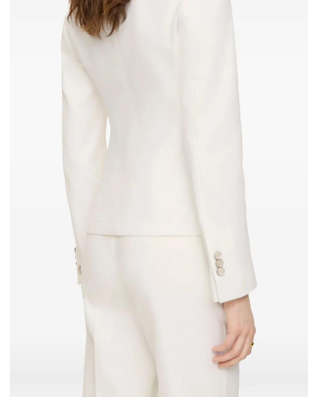 Burberry White Cotton Tailored Jacket