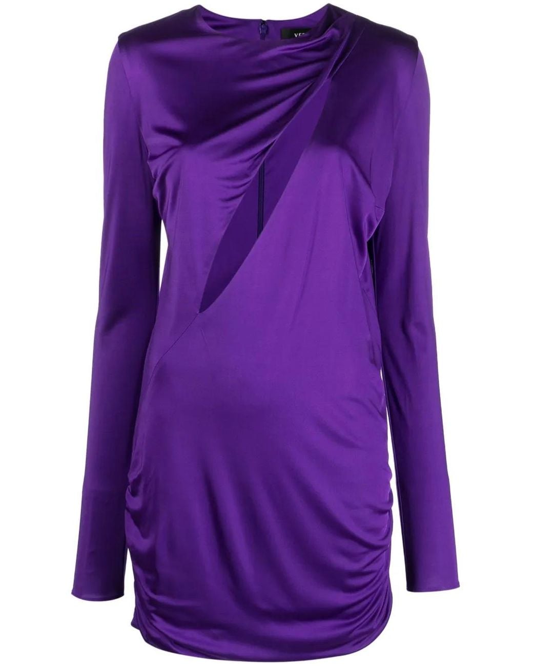 Versace Purple Mini Kleid Mit Schnitten