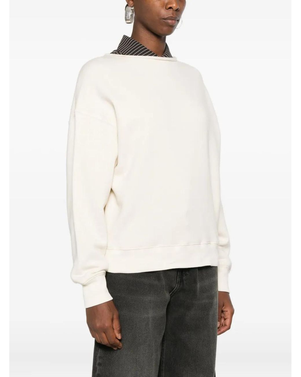 6397 White Crew-Neck Sweatshirt