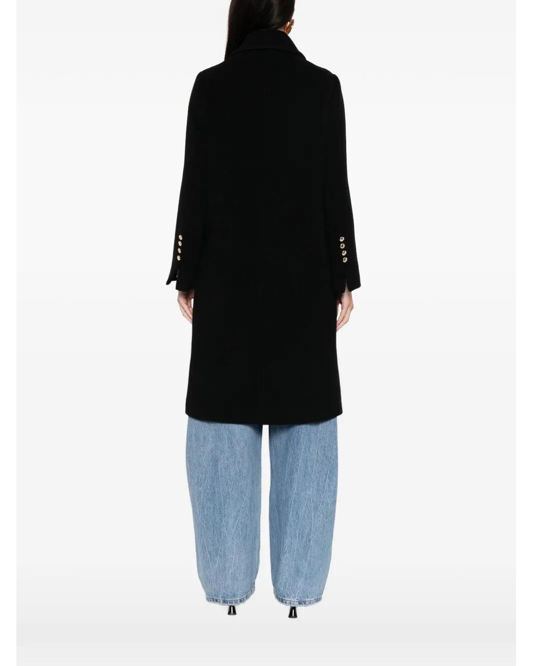 Maje Black Long Wool Blend Coat