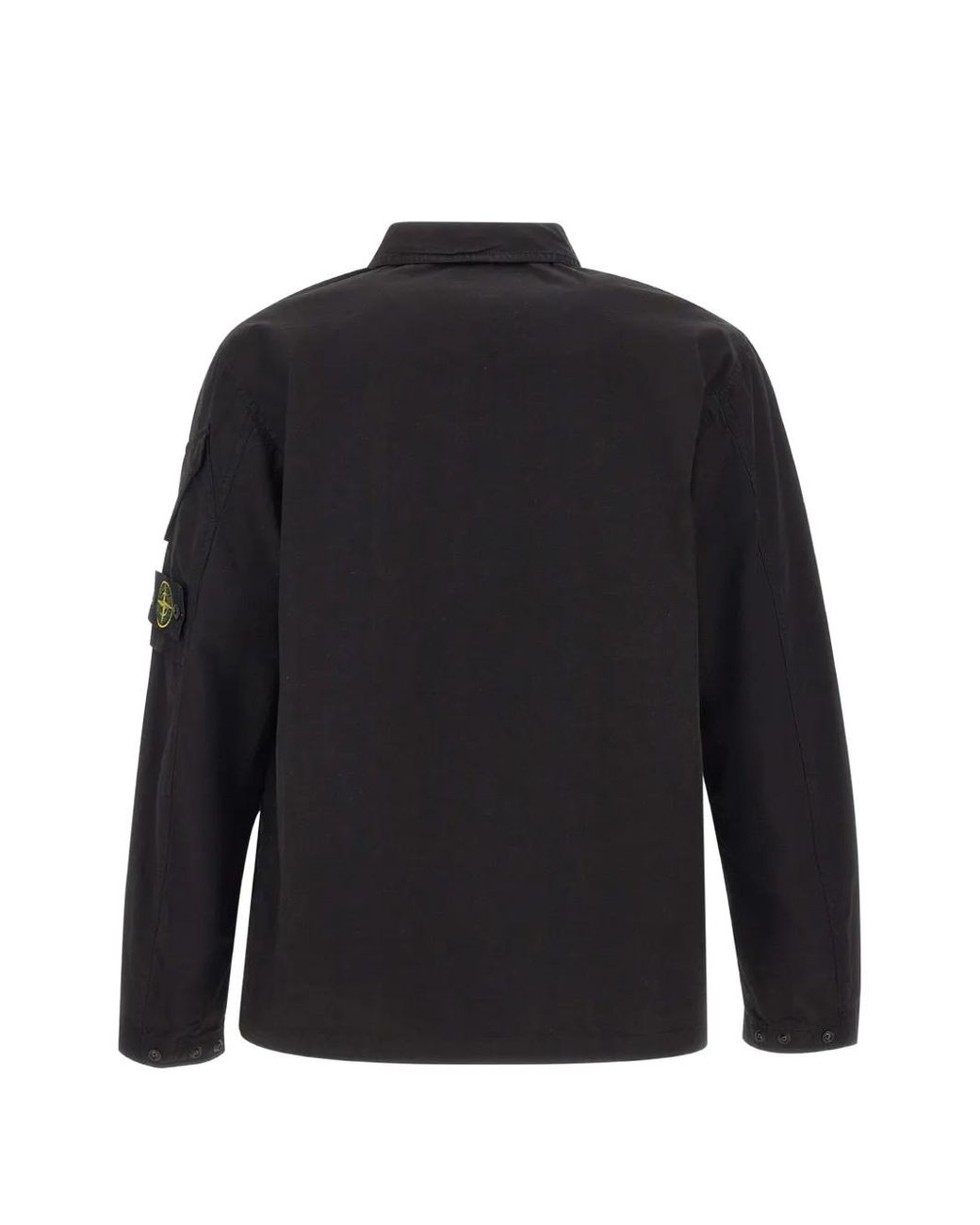 Stone Island Black Logo-Patch Zip-Up Jacket for men