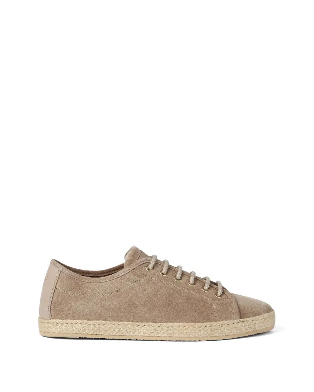 Brunello Cucinelli Brown Rope-Insert Suede Sneakers for men