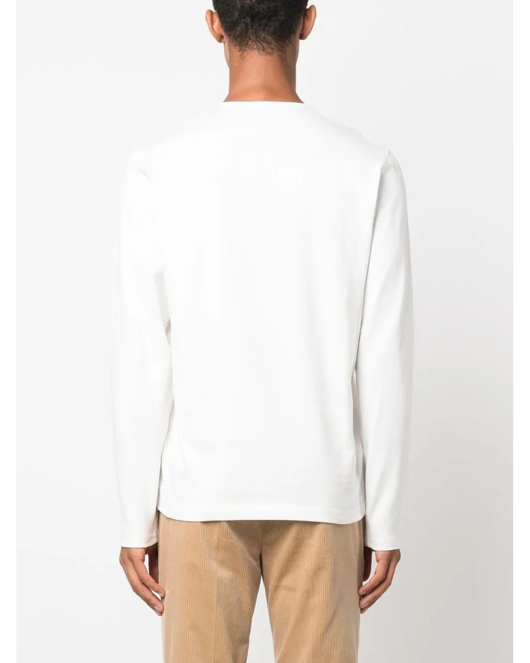 Fursac White Button-Up Cotton Sweatshirt for men