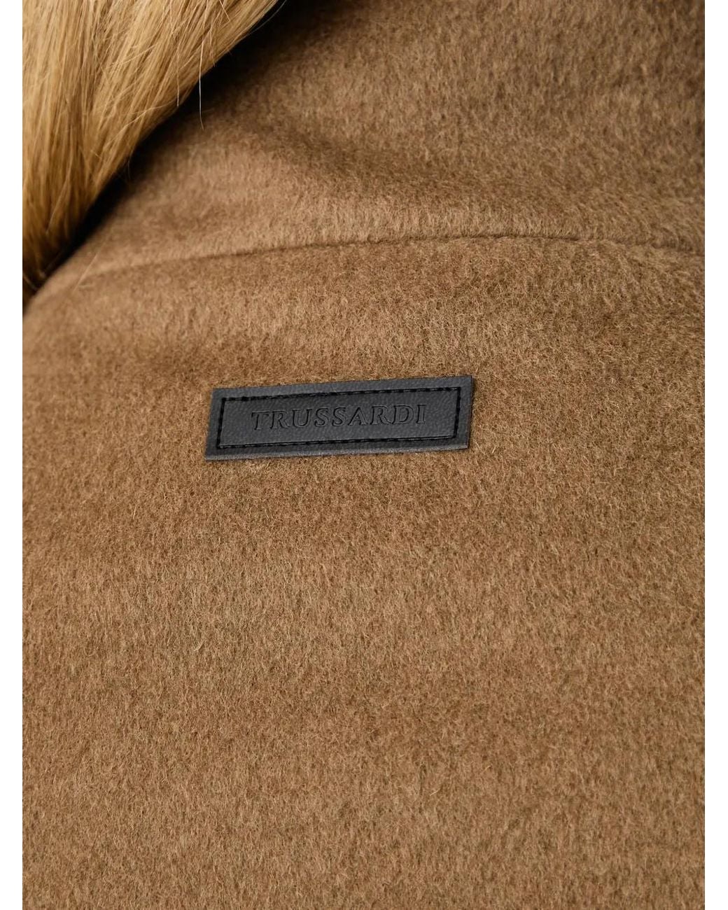 Trussardi Brown Oversized Long-Line Coat