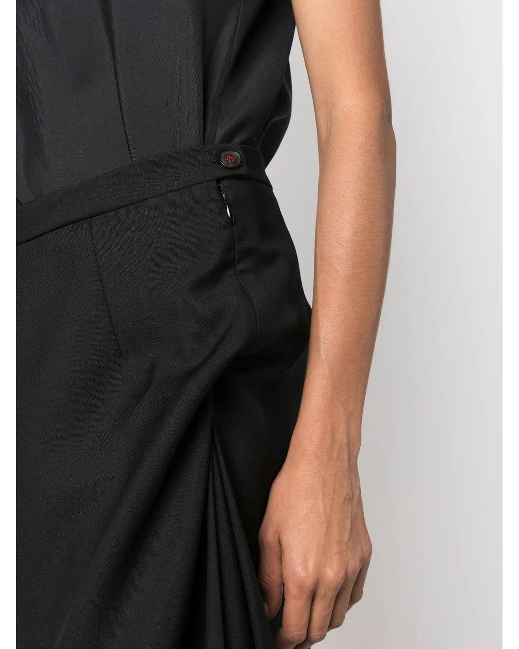 Maison Margiela Black Reworked Square Neck Midi Dress