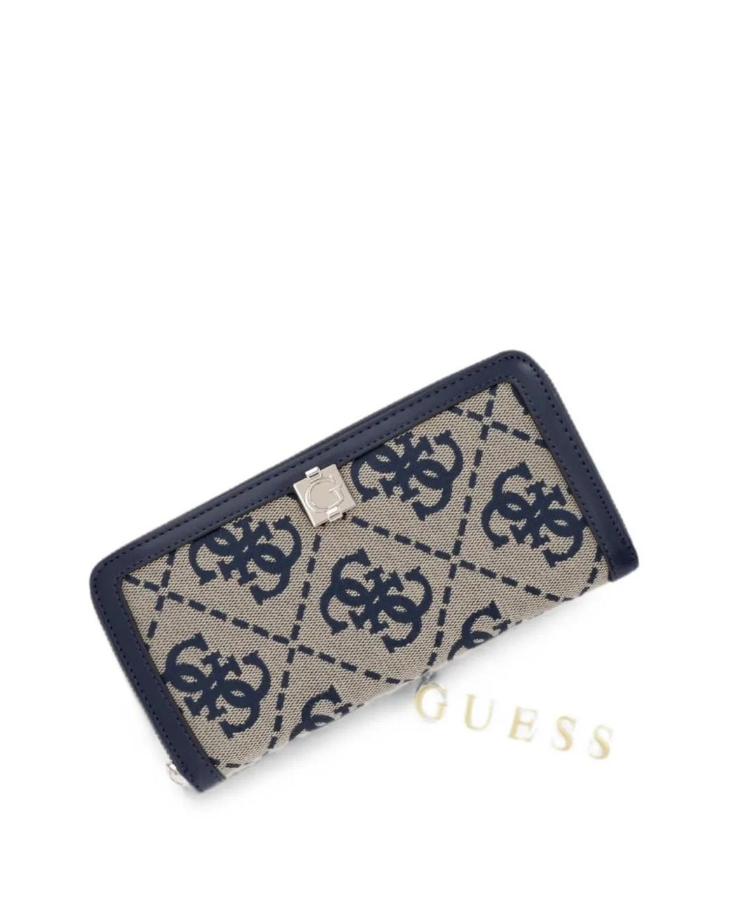 Guess Gray Audrey Monogram-Print Wallet