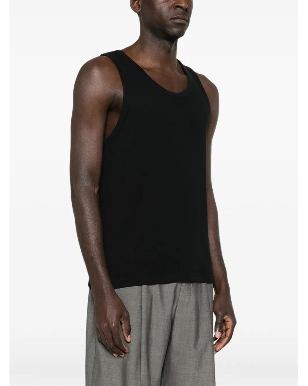 Studio Nicholson Black Débardeur Razim À Design Côtelé for men