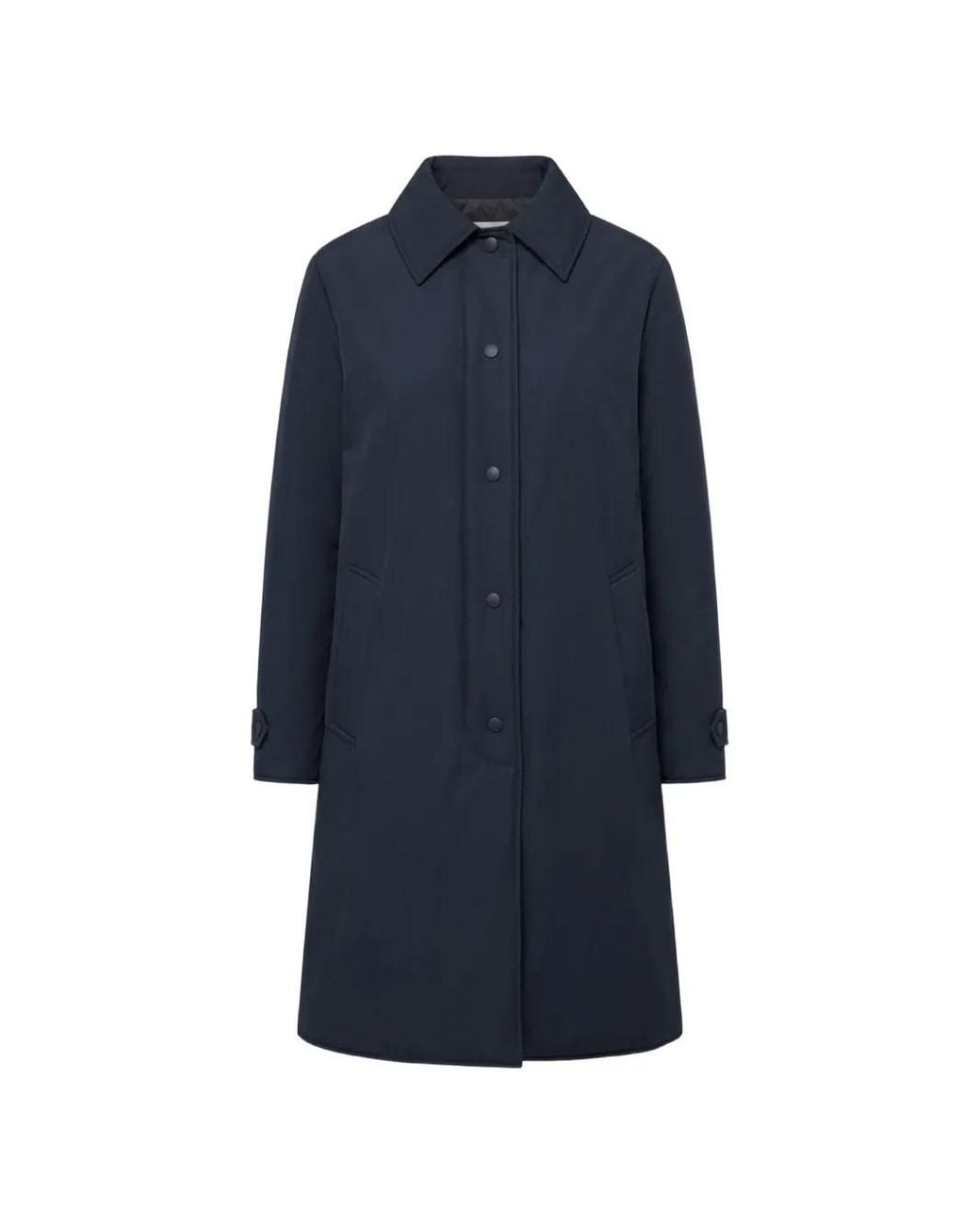 Aspesi Blue Long-Sleeve Shirt-Collar Coat