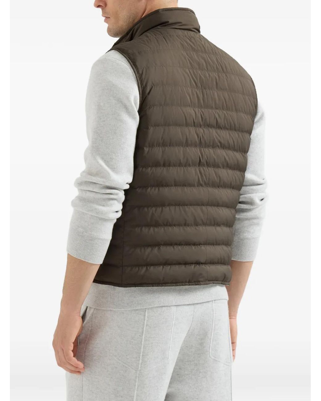 Brunello Cucinelli Brown Quilted Gilet for men
