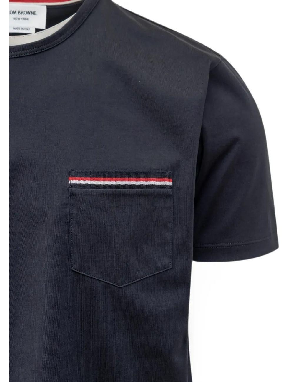 Thom Browne Blue Cotton T-Shirt for men