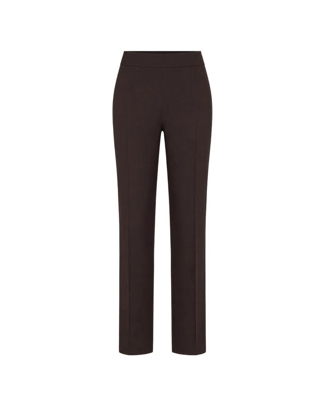 Jenni Kayne Brown Creased Slim-Fit Trousers