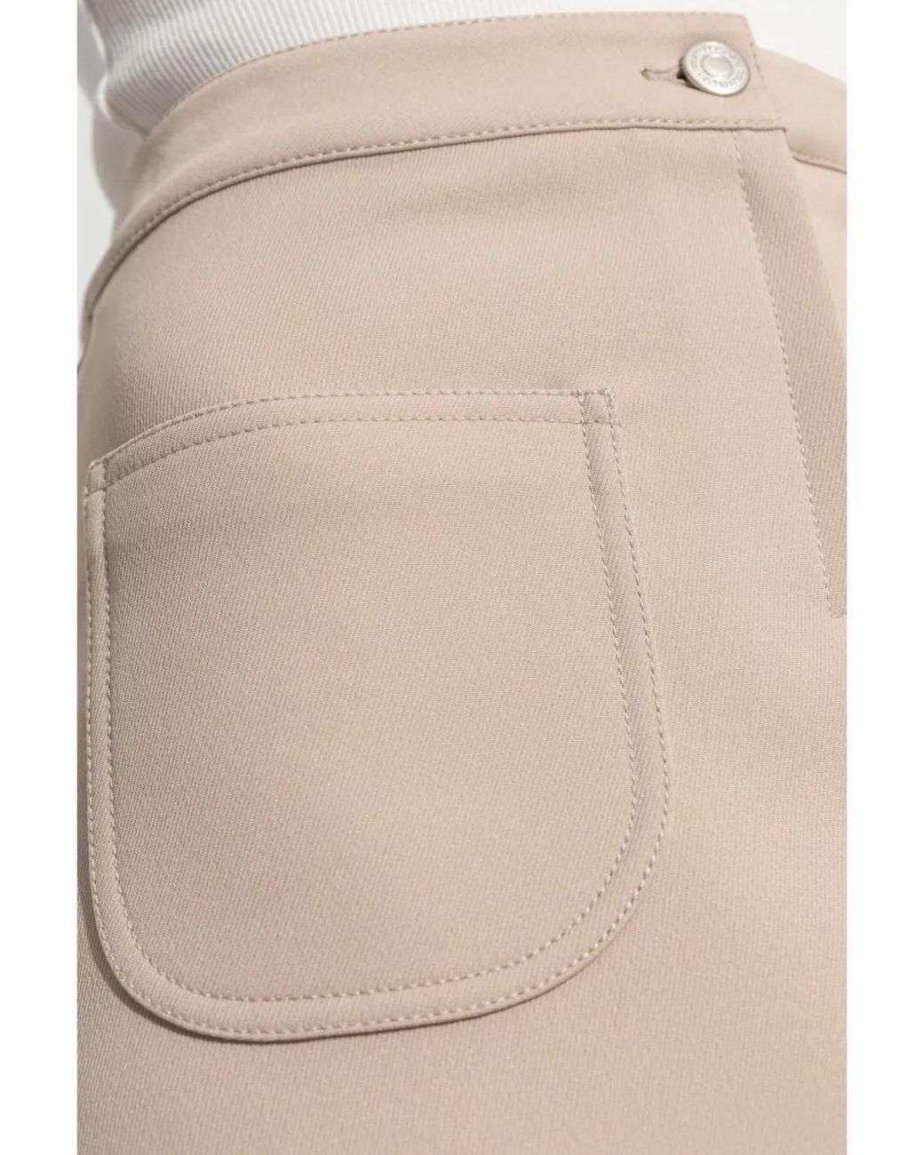 Courreges Natural Mini-Skirt 2-Pockets Twill Clothing