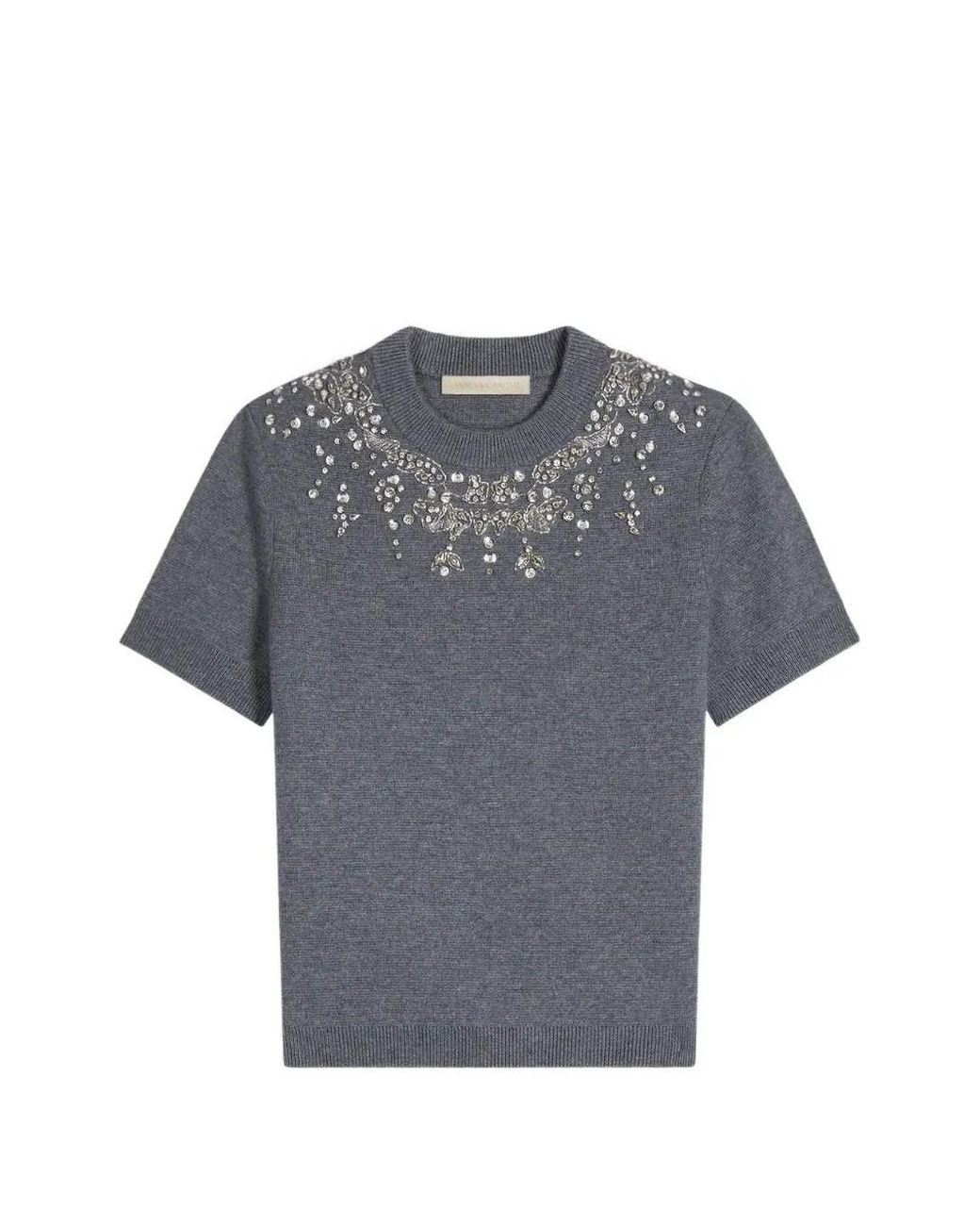 Vanessa Bruno Gray Helmine Crystal-Embellished Sweater