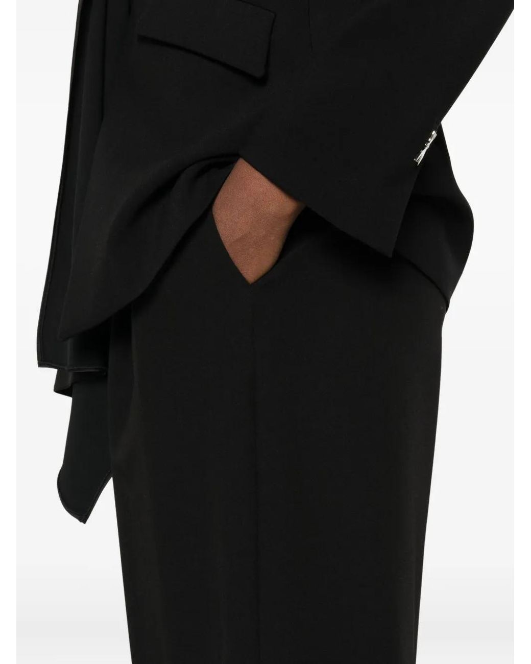 Patrizia Pepe Black High-Waisted Straight-Leg Trousers