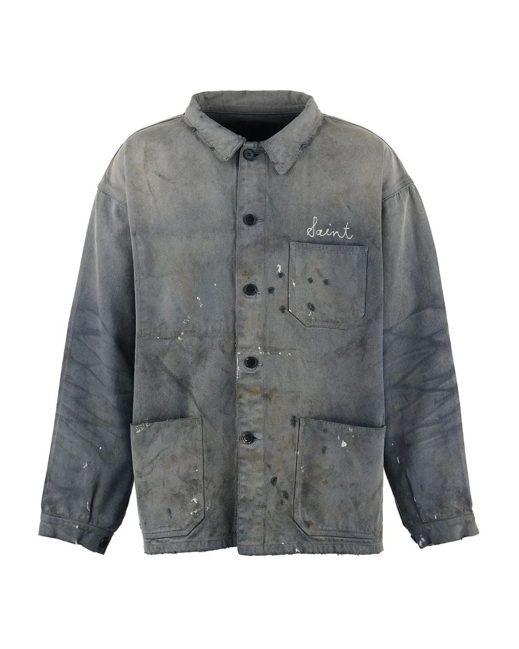 SAINT Mxxxxxx Gray Distressed Shirt for men