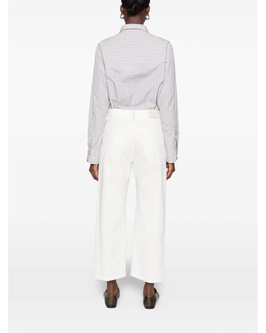 Brunello Cucinelli White Cottton Cropped Jeans