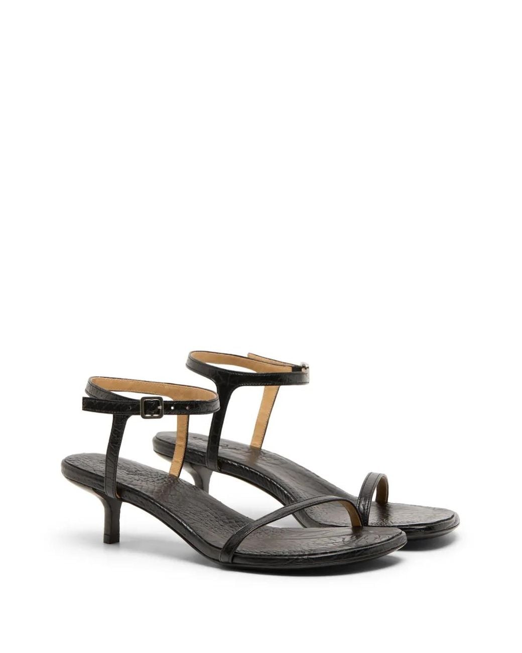 Marsèll Black Sottiletta Leather Sandals