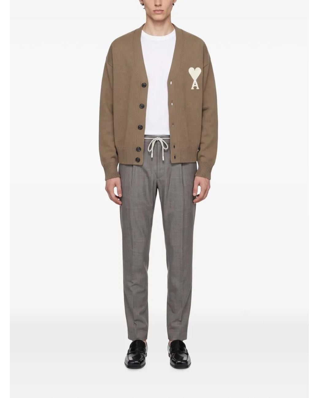 Eleventy Gray Drawstring Pleated Trousers for men