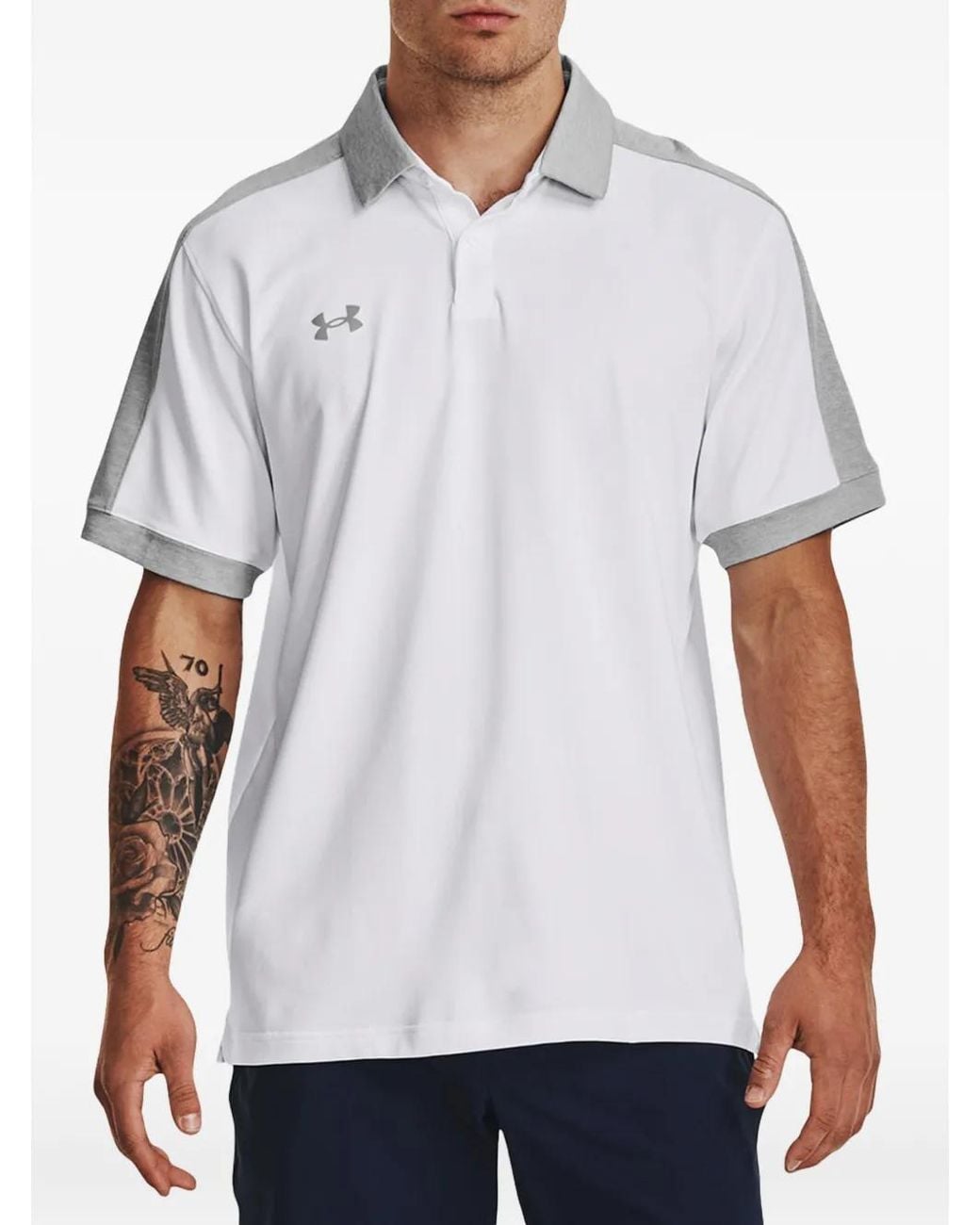Under Armour White Trophy Polo Shirt for men