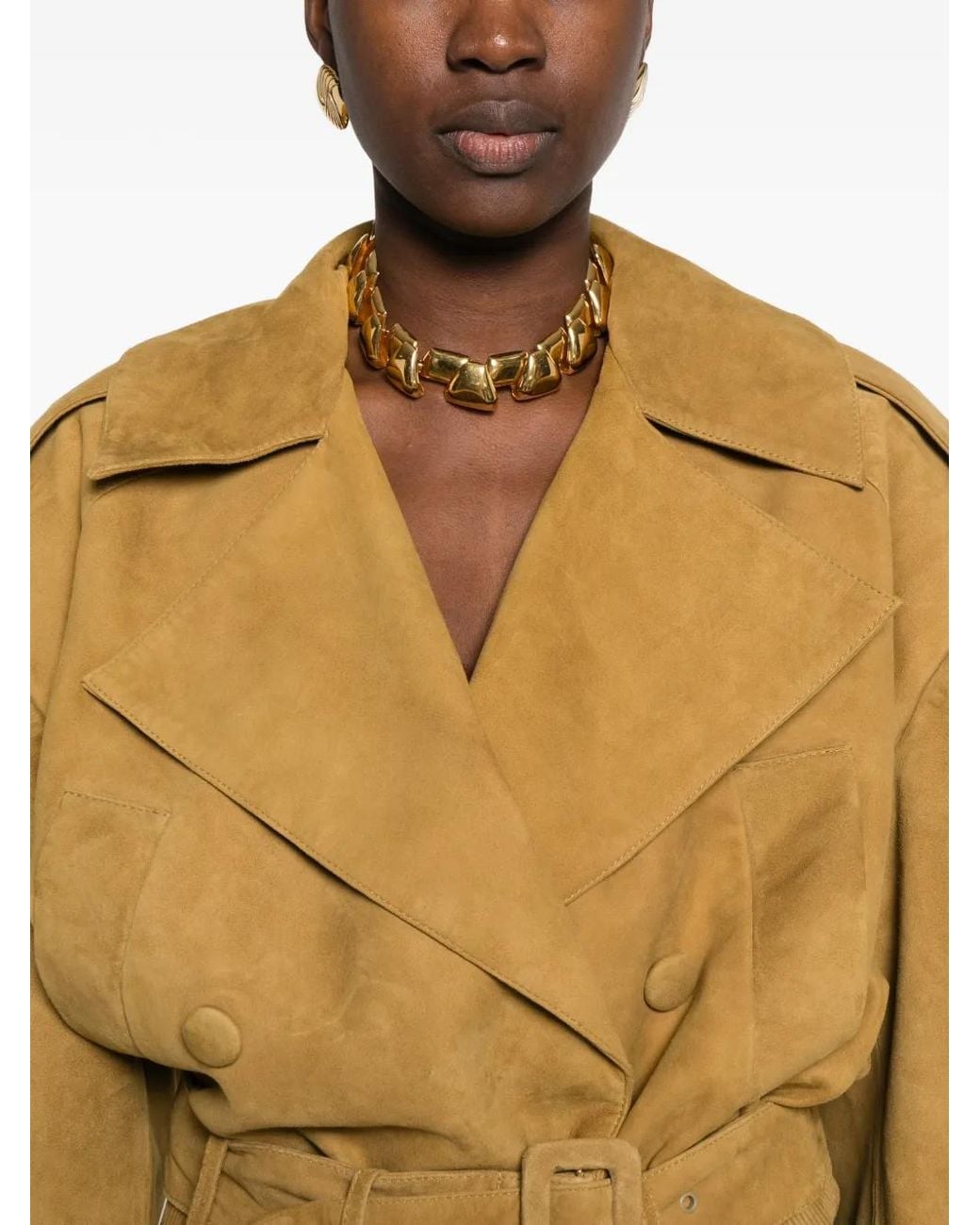 retroféte Metallic Belted Suede Jacket