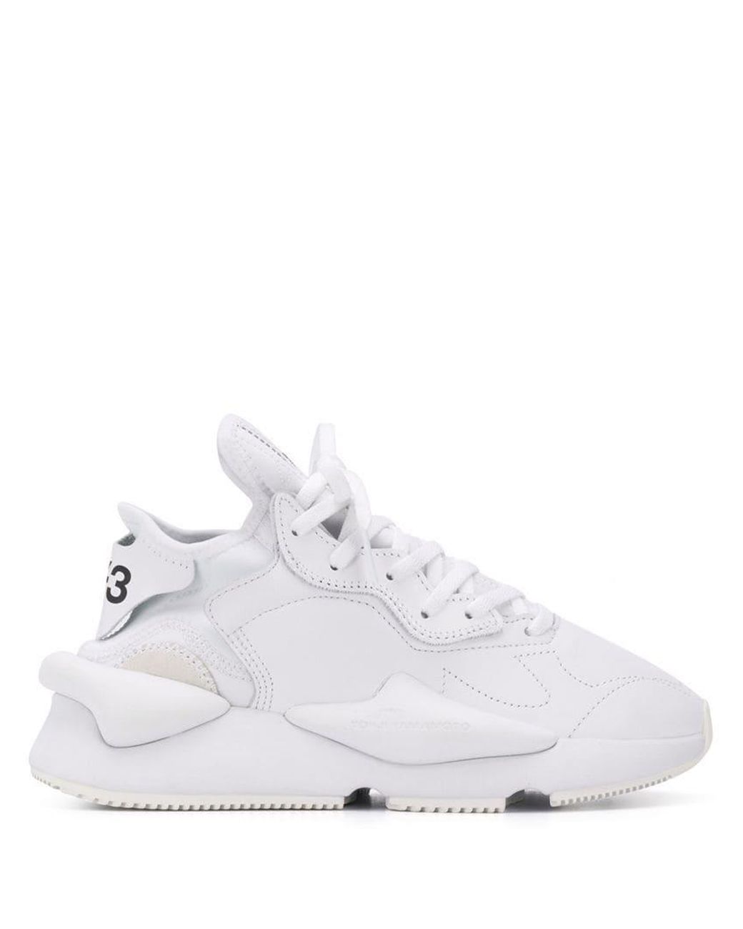 Y-3 Leather Adidas Kaiwa Sneakers in White | Lyst