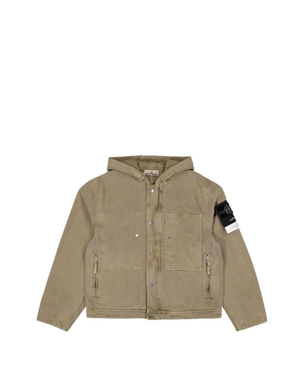 Stone Island Natural Q100045 Mineral Dyed Cotton Gabardine-Tc Jacket for men