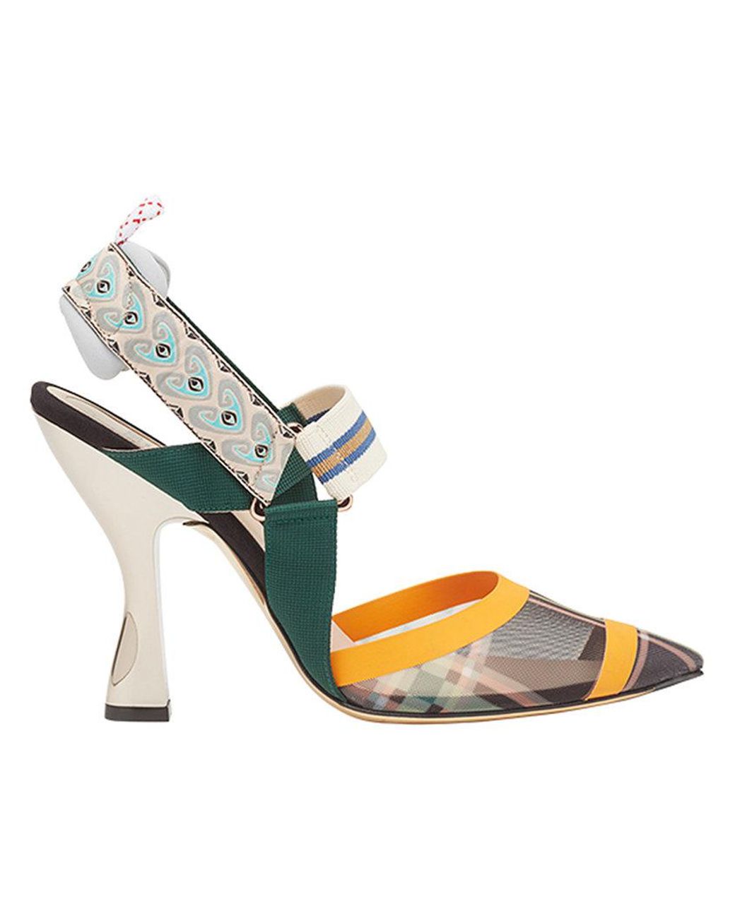 fendi colibri ruched slingback pumps