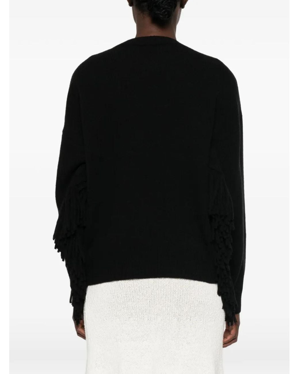 FEDERICA TOSI Black Fringe-Detail Sweater