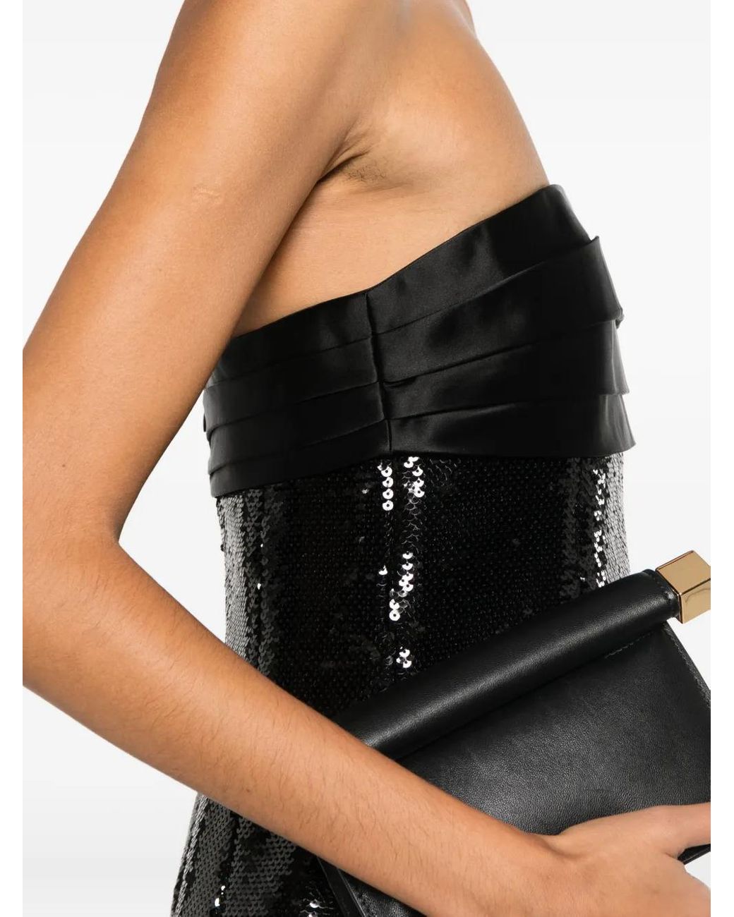 Robe-Bustier Chentari À Sequins retroféte en coloris Black