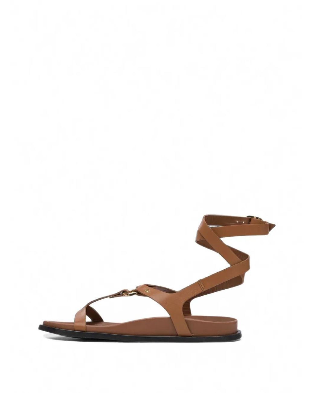 Alohas White Buckled Leather Sandals