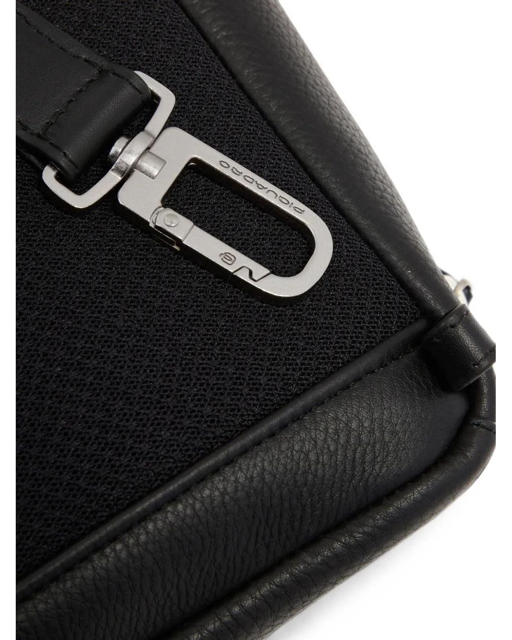 Piquadro Black Logo-Plaque Sling Bag for men