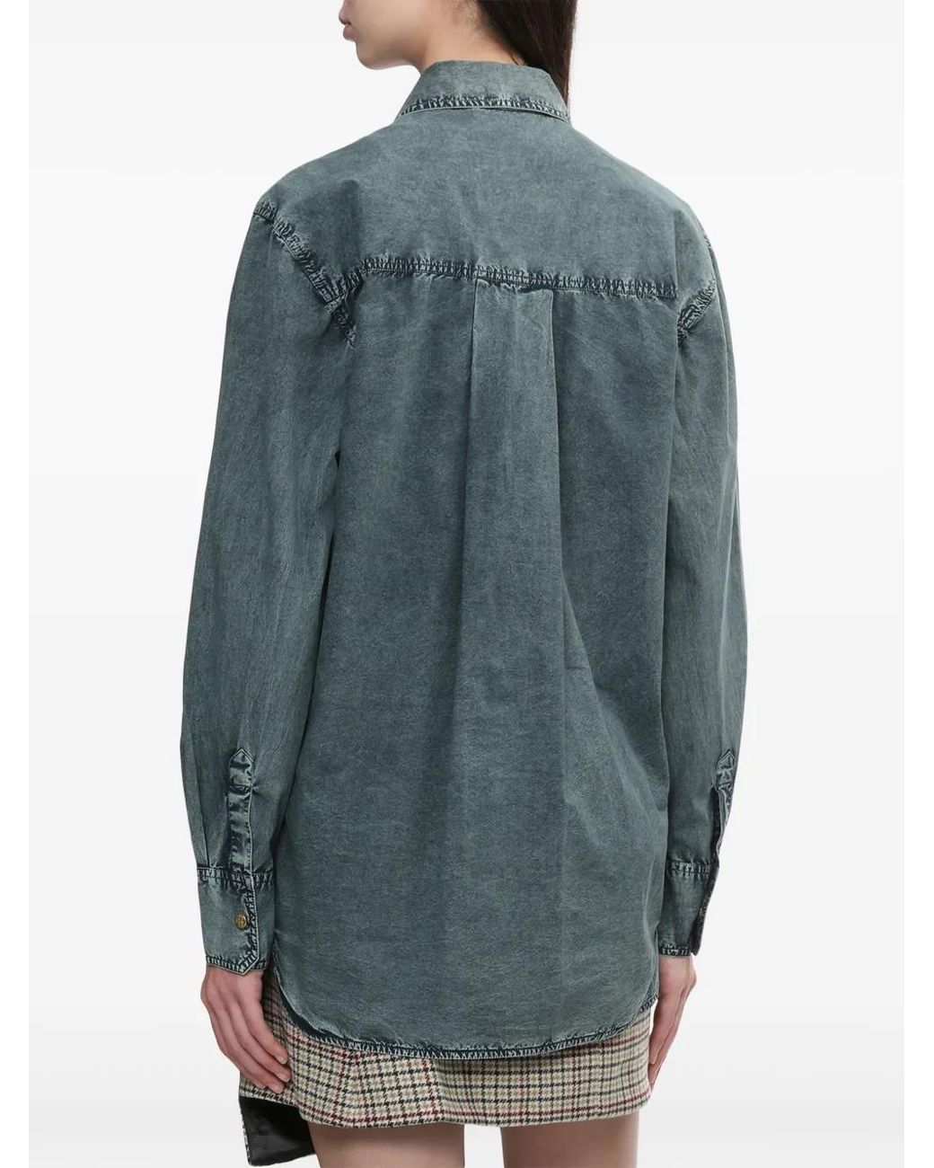 Ganni Blue Cotton Shirt