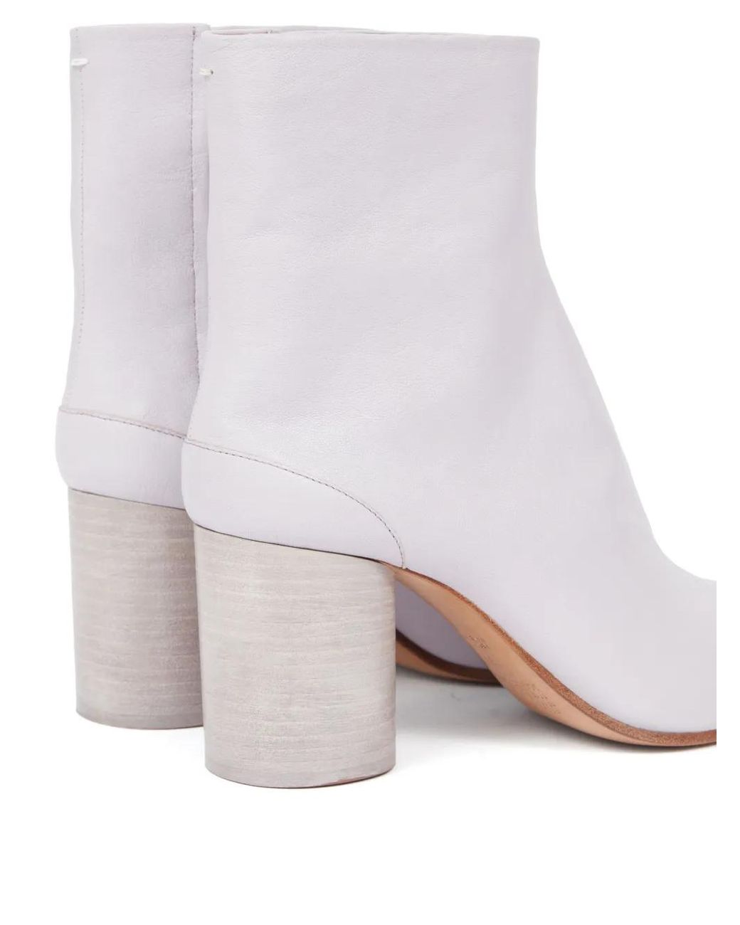Maison Margiela White 80Mm Tabi Leather Ankle Boots