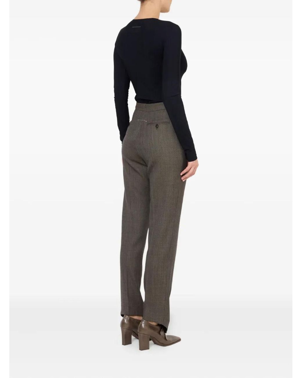 MM6 by Maison Margiela Brown Virgin-Wool Trousers