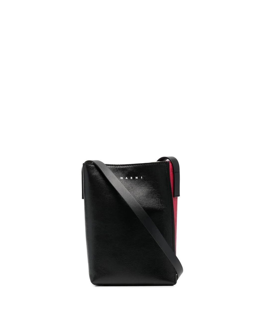 Marni Black Logo-Print Single-Strap Shoulder Bag for men