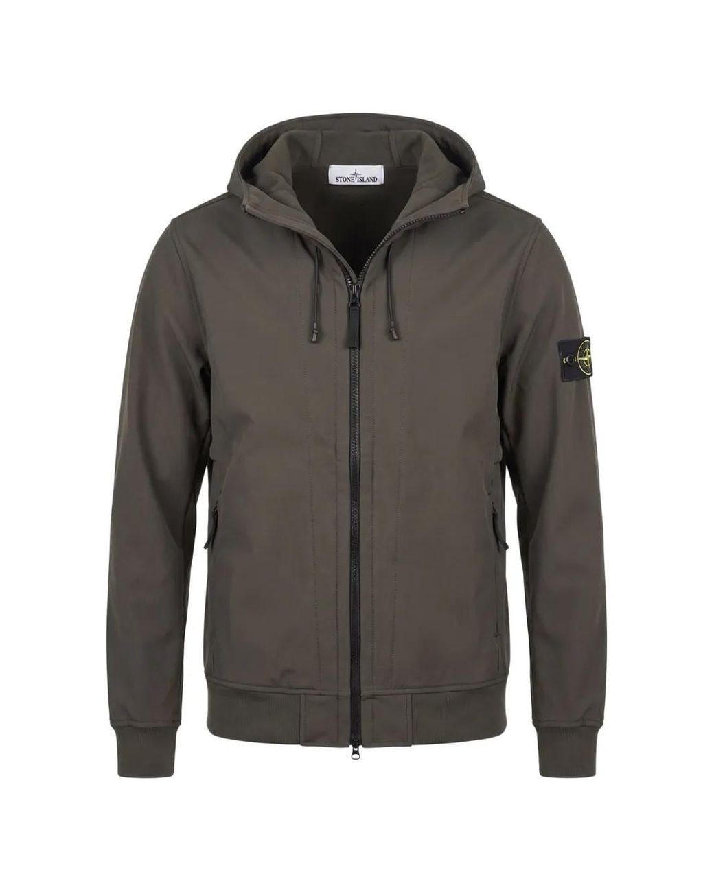 Stone Island Gray Q100004 Soft-Shell-R_E.Dye Technology Hooded Jacket for men