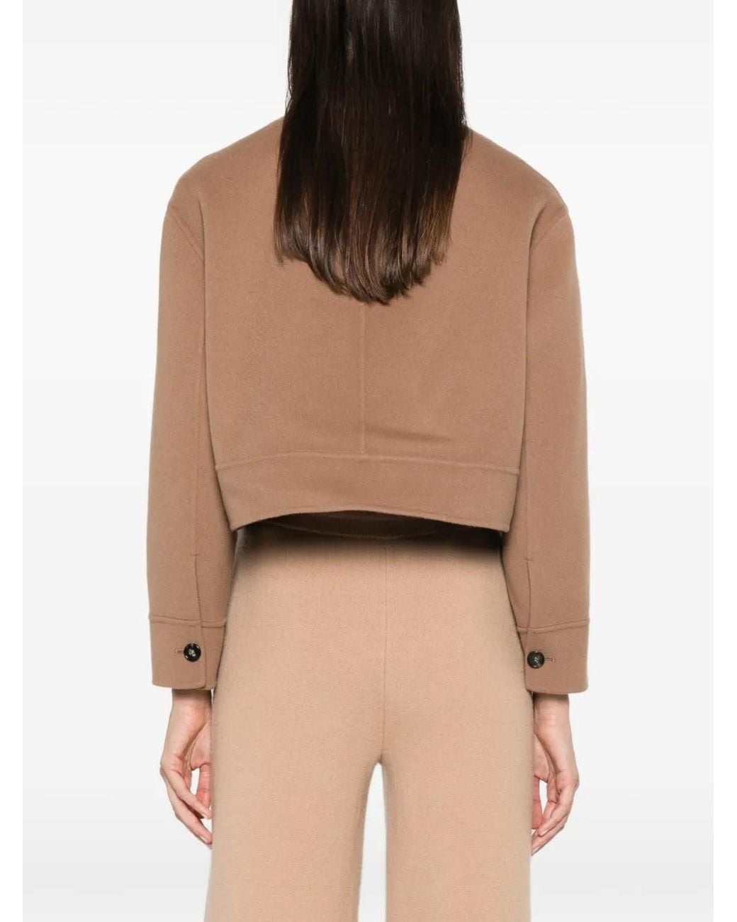 Max Mara Brown Giglio Button-Down Cropped Jacket