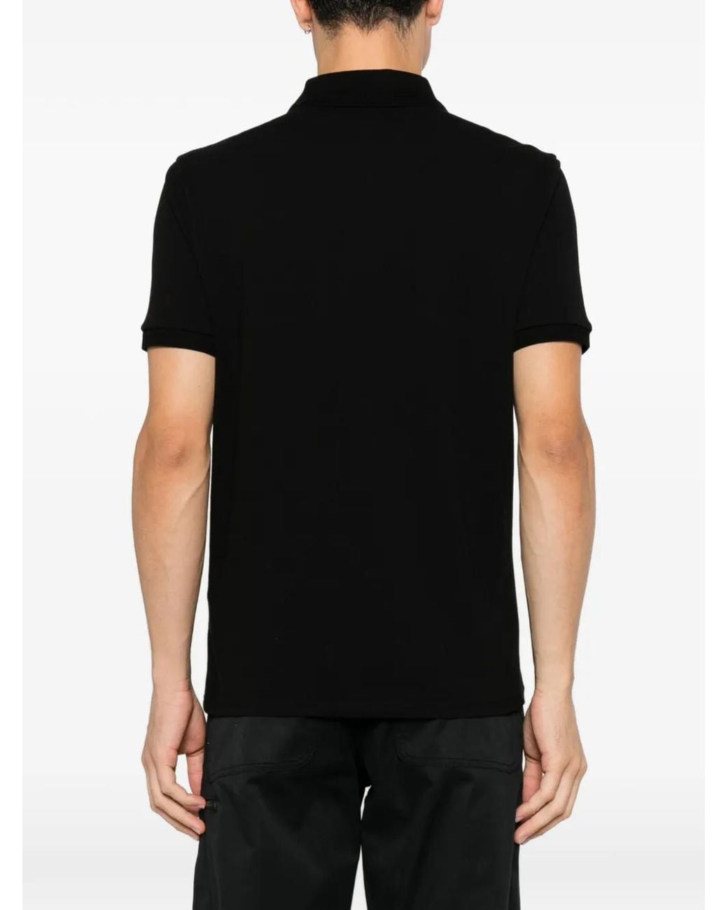 Polo Con Applicazione Logo di Moncler in Black da Uomo