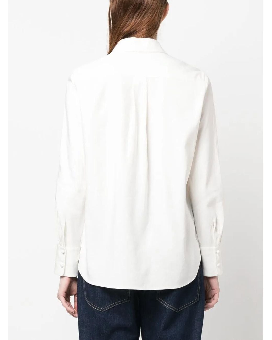 Chloé White Broderie-Anglaise Silk Shirt