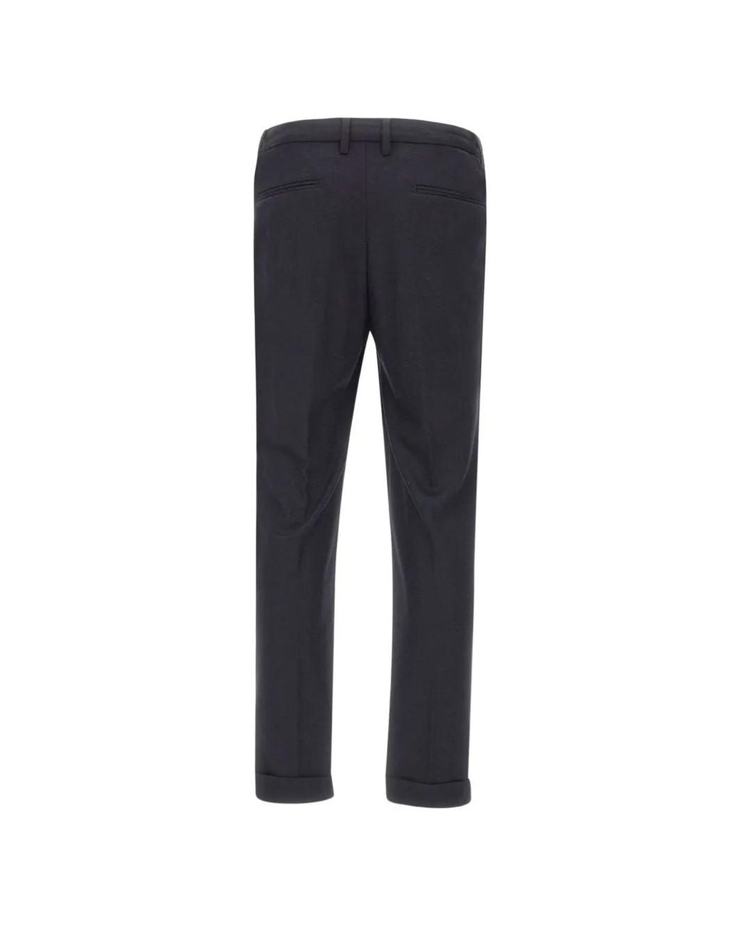 Devore Blue Pleated Turn-Up Trousers for men