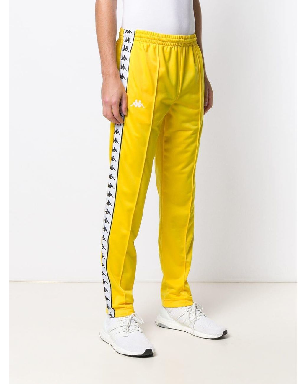 Logo Tape Detail Track Pants in Yellow Men | Lyst