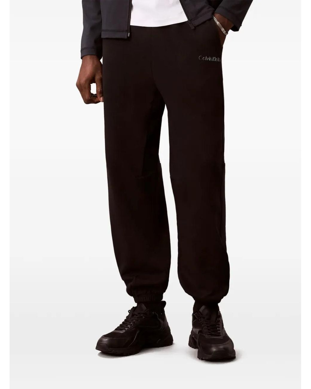 Calvin Klein Black Logo-Print Track Pants for men