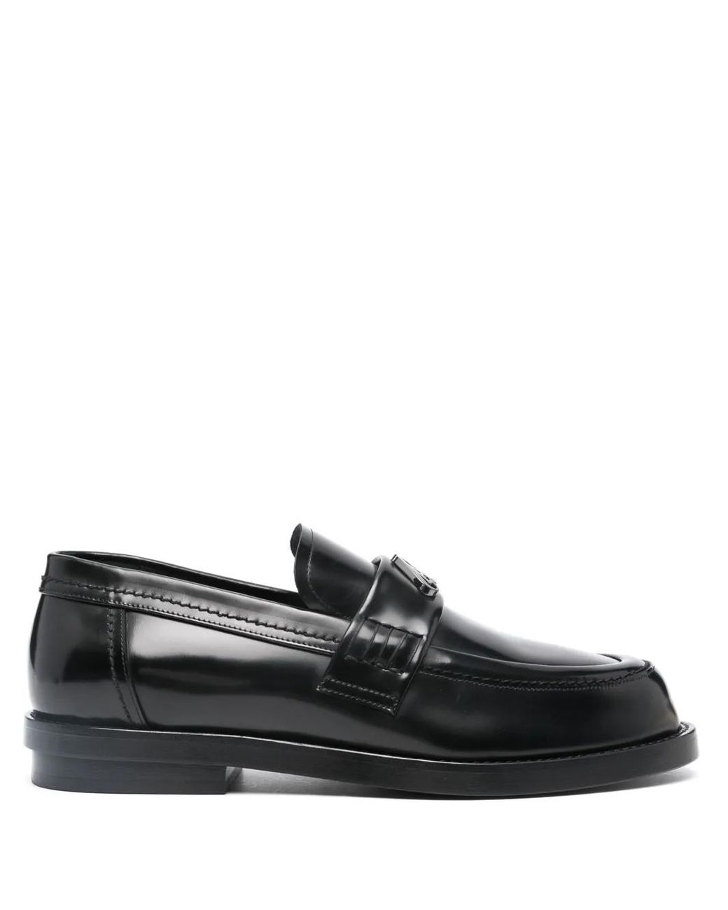 McQueen Black Seal Leather Loafers for men