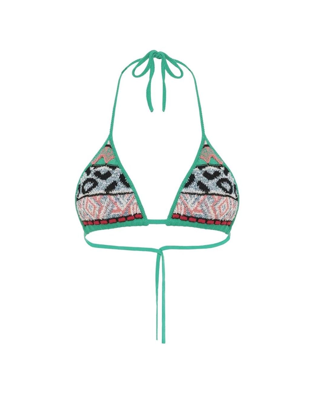 Laneus Blue Knit Bikini Top